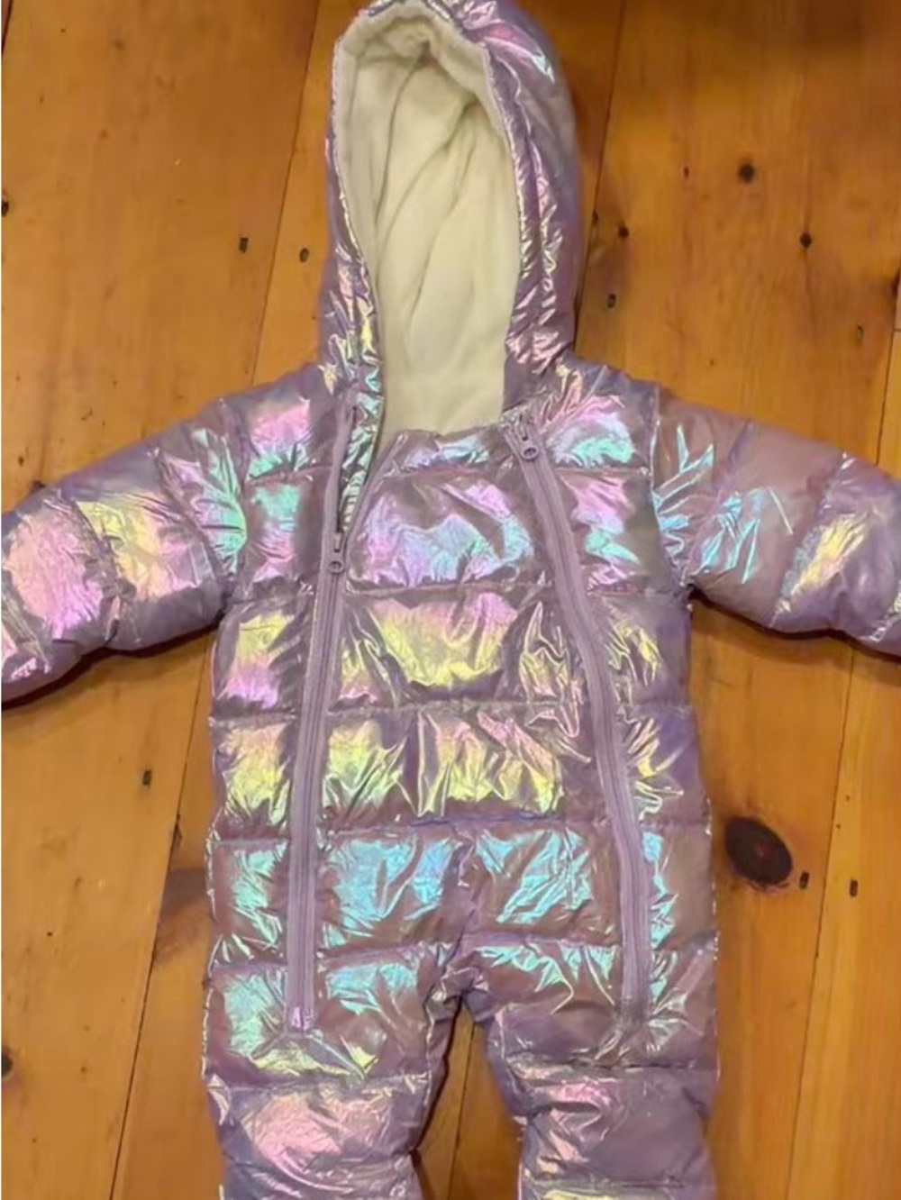 Iridescent Lilac Baby Snowsuit